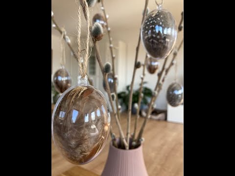 Osterei mit Federn Ostern Dekoration Anleitung | Easter egg with feathers Easter decoration DIY