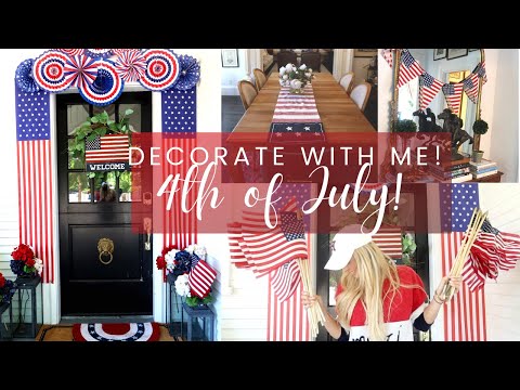 DECORATE WITH ME // 4TH OF JULY 2021// DIY HERMES TRAY WITH CRICUT JOY // PORCH & TIERED TRAY DECOR